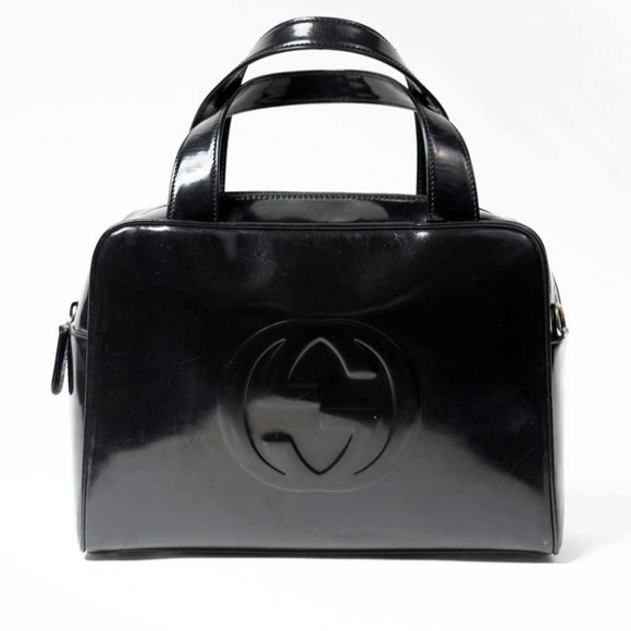 Gucci x Tom Ford Black Lacquered Leather bag PM authenticated. - Picture 7 of 13